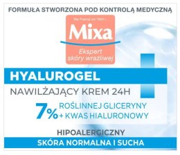 MIXA Hyalurogel lekki krem intensywnie nawilżający 50ml (P1)
