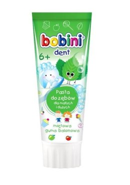 Bobini Bobini Dent pasta do zębów dla małych i dużych powyżej 6-go roku życia Miętowa guma balonowa 75ml (P1)