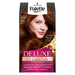 Palette Deluxe Oil-Care Color farba do włosów trwale koloryzująca z mikroolejkami 667 (6-70) Miedziany Mahoń (P1)