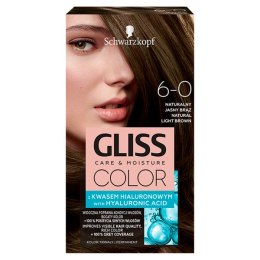Schwarzkopf Gliss Color krem koloryzujący do włosów 6-0 Naturalny Jasny Brąz (P1)