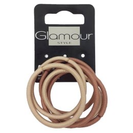 Glamour Gumki do włosów bez metalu Beżowe 6szt (P1)