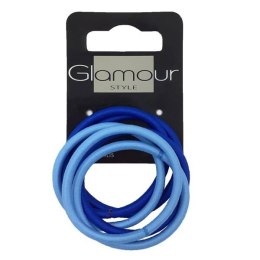 Glamour Gumki do włosów bez metalu Niebieskie 6szt (P1)