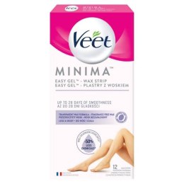 Veet Minima Easy-Gel plastry z woskiem do nóg i ciała 12szt (P1)
