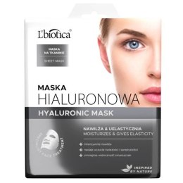 L'biotica Hyaluronic Mask maska hialuronowa w postaci nasączonej tkaniny Nawilżenie i Uelastycznienie 23ml (P1)