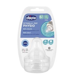 Chicco Physio smoczek antykolkowy na butelkę przepływ do kaszki 6m+ 2szt (P1)