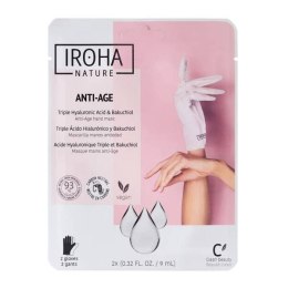 Iroha nature Anti-Age Hand Mask przeciwstarzeniowa maska do rąk w formie rękawic Triple Hyaluronic Acid Bakuchiol 2x9ml (P1)