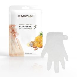 SunewMed+ Nourishing Hand Cream Mask nawilżająca maska do dłoni w formie rękawiczek Migdał i Mleczko Pszczele (P1)