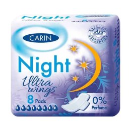CARIN Ultra Wings Night podpaski higieniczne 8szt (P1)