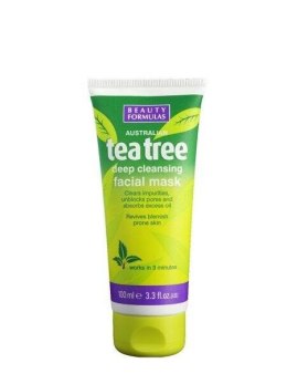 BEAUTY FORMULAS Tea Tree Deep Cleansing Facial Mask oczyszczająca maska glinkowa do twarzy 100ml (P1)