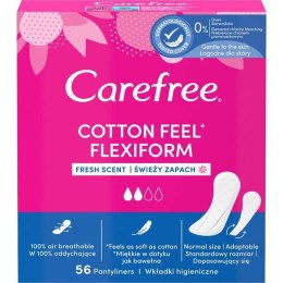 CAREFREE Cotton Feel Flexiform wkładki higieniczne Świeży Zapach 56 sztuk (P1)