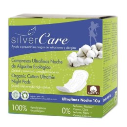 MASMI Silver Care ultracienkie bawełniane podpaski na noc ze skrzydełkami z bawełny organicznej 10szt. (P1)