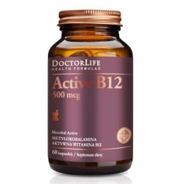 Doctor Life Active B12 aktywna witamina B12 500mg suplement diety 60 kapsułek (P1)