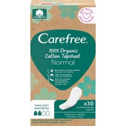 CAREFREE 100% Organic Cotton Topsheet wkładki higieniczne Normal 30szt (P1)
