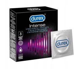 Durex Durex prezerwatywy Intense 3 szt z wypustkami prążkami żel stymulujący (P1)