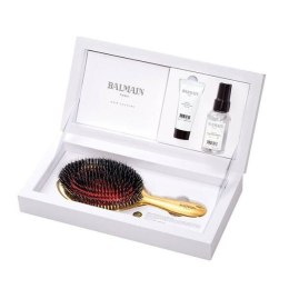 Balmain Golden Spa Brush zestaw złota szczotka do włosów + Argan Elixir 20ml + Leave-In Conditioner Spray 50ml (P1)