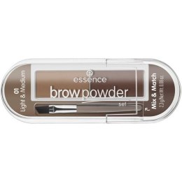 Essence Brow Powder Set zestaw do stylizacji brwi z pędzelkiem 01 Light Medium 2.3g (P1)