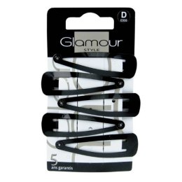 Glamour Klasyczne spinki do włosów Czarne 5szt (P1)