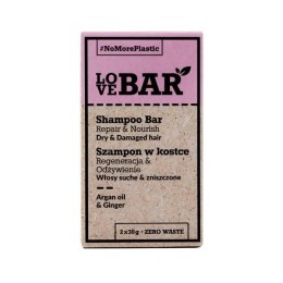 Love Bar Shampoo Bar szampon w kostce do włosów suchych i zniszczonych Olej Arganowy Imbir 2x30g (P1)