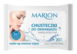 Marion Make-up Remover Wipes chusteczki do demakijażu twarzy oczu i szyi - Sucha i wrażliwa skóra 20szt (P1)