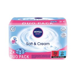 Nivea Baby Soft Cream chusteczki oczyszczające duopack 2x63szt. (P1)