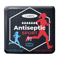 Carin Antiseptic Sport ultracienkie podpaski ze skrzydełkami dla sportowców 9szt (P1)