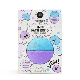 Nailmatic Kids Twin Bath Bomb podwójna kula do kąpieli dla dzieci Blue/Violet 170g (P1)