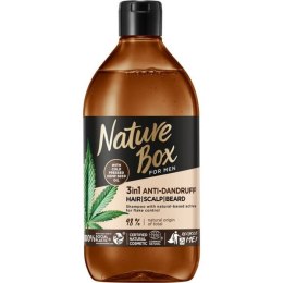 Nature Box For Men Hemp Oil 3in1 przeciwłupieżowy szampon z formułą 3w1 do włosów skóry głowy i brody 385ml (P1)