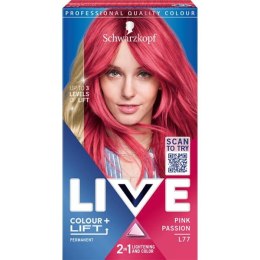 Schwarzkopf Live Colour + Lift rozjaśniająca i koloryzująca farba do włosów L77 Pink Passion (P1)